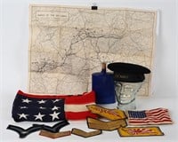 US BRITISH CANTEEN AMERICAN FLAG MILITARY LOT