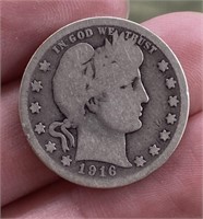 1916D Barber Quarter