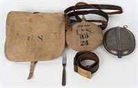 SPANISH AMERICAN WAR CANTEEN M1874 BELT HAVERSACK