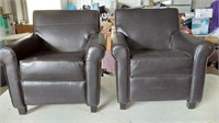 2 childrens pleather chairs