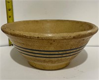 McCoy Yellow Ware Mint Bowl - 1800's - Blue Bands