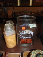 Syferts Pretzel Jar & (2) cannister jars