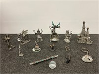 Lot of 16 Mythical Pewter Figures Dragons,Wizards!
