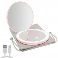 MILISHOW Portable Travel Mirror with LED Light,