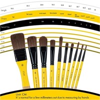 ARTIFY 10-Piece Deluxe Nylon Paint Brush Set