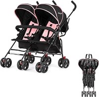 Dream On Me Volgo Twin Umbrella Stroller In Pink,