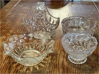 Crystal and Glass Bowls 9.5” Wide and Smaller