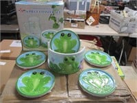 Case of 12 New 6pc Ceramic Frog Coaster Set