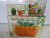 Ceramic Bell Pepper Breadbox/Creamer/Memo Holder