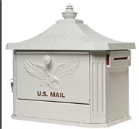 White Locking, Aluminum, Post Mount Mailbox