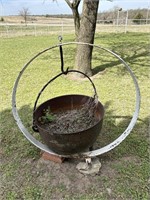 Large kettle and ring - kettle is 26” in diameter