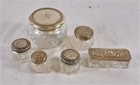 Sterling lidded and lion beside anchor lidded