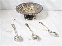 Birks Sterling raised candy dish and 3 birks