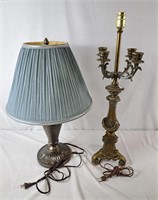 2 Decorative lamps. 24" and 28" high