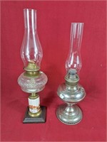 Vintage plated oil lamp and Oil lamp