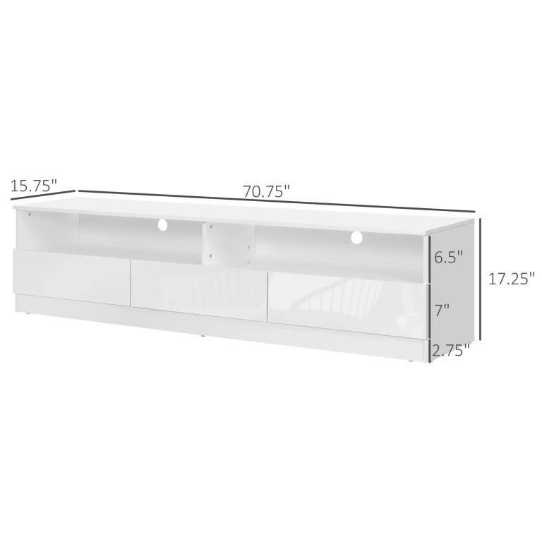 High Gloss LED TV Cabinet Stand for TVs up to 75"