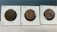 1903, 1905, 1910 Canada Large Cents