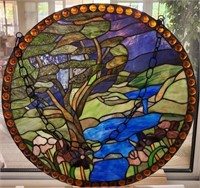 V - STAINED GLASS ART 24"DIA (L29)