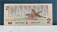 1986 (Unc) Canada $2 Replacement Note, EBX