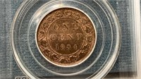 1884 (CCCS AU50) Canada Large Cent