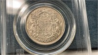 1946 (CCCS F12 Die Break in 6) Canada Silver 50c