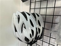 (4) white bicycle helmets appear new