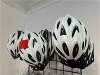 (6) white bicycle helmets appear new