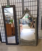 Pair of Large Mirrors:1-Carved and painted .