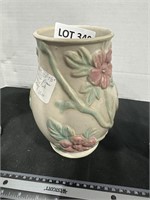 GREEN AND PINK FLOWER VASE