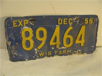 1955 Farm License Plate