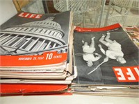 2 STACKS OF OLD LIFE MAGAZINES