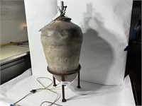 Vintage Amphora Lamp With No Shade