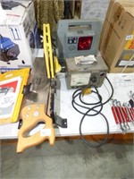 SATNLEY MITER SAW, AC VOLT METER, JUMP START BOX