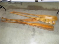 5 ASSORTED WOOD BOAT PADDLES