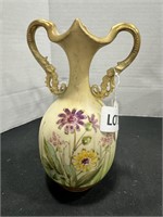 VASE WITH TWO HANDLES HANDPAINTED