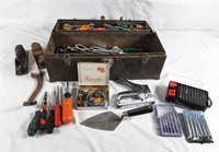 Tool box with contents! Including screw drivers,