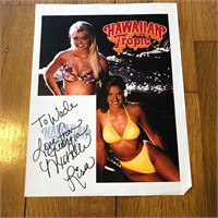 Autographed Michelle & Lisa Hawaiian Tropic Ad