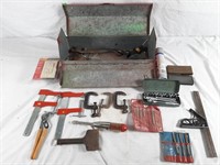 Tool box with drill bits, small socket set,