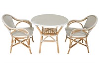 White Gray Sierra Arm Chair Bistro Set of 3