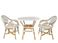 White Sierra Arm Chair Bistro Set of 3