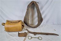 Horse collar, horse Hame, leather bag, and more!