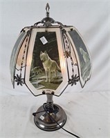 22" Lamp with with wolf shade