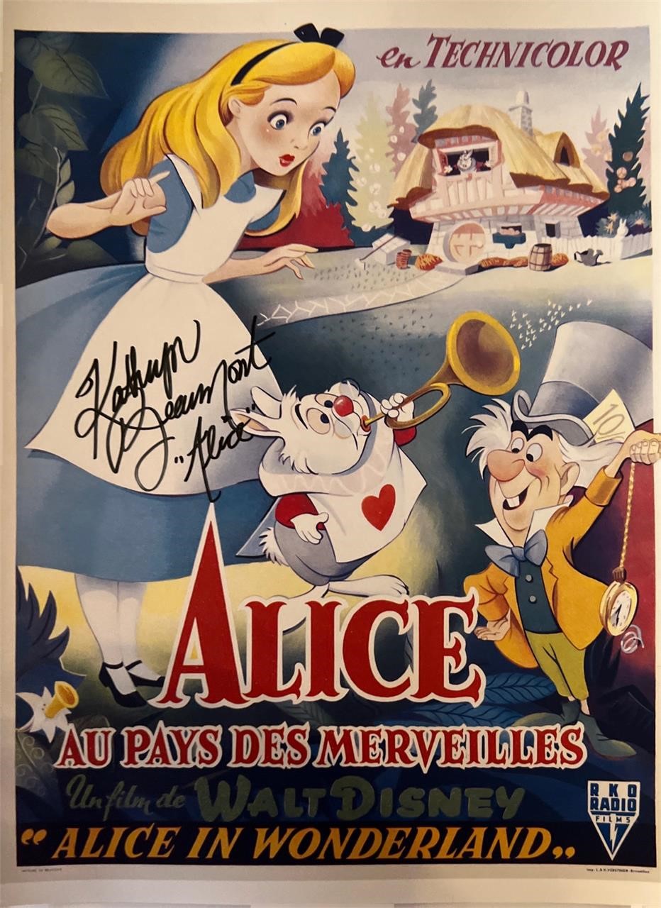 Autograph COA Alice in Wonderland Poster