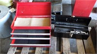 1 black toolbox  & 1 red toolbox 3 drawer