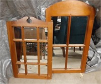 Pair or decorative mirrors. Largest measures 18"