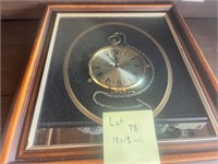 Framed POCKET WATCH Clock 18" x 15"