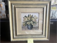 Print Flowers in Pot Framed Approx. 21" x 21"
