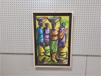 Haitian Folk Art Framed Painting - Artist Unknown