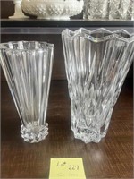 Crystal Vases 11" x 6" & 10" x 4" Qty. 2