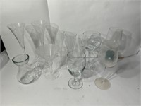 Assortment Of Glass/Plastic Wine Glasses & Cups
